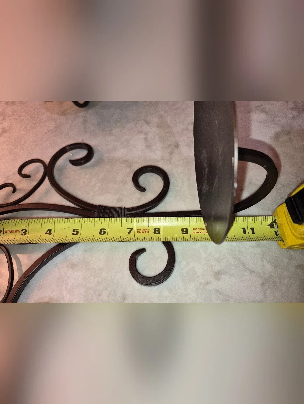 Pair of black Wrought Iron Scroll Candle Wall Sconces